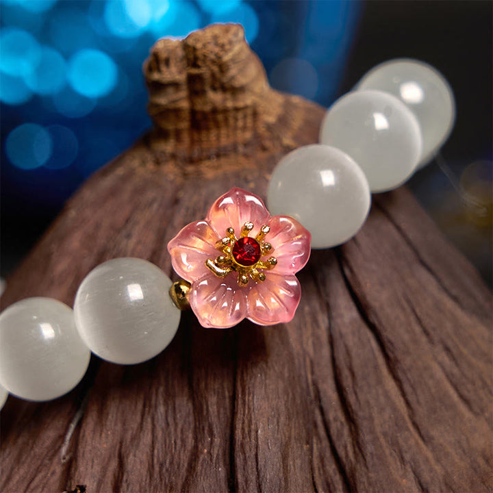 Buddha Stones Cat's Eye Chrysoberyl Flower Love Bracelet - image 3