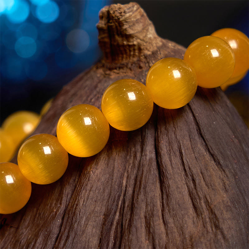 Buddha Stones Cat's Eye Chrysoberyl Flower Love Bracelet - image 17