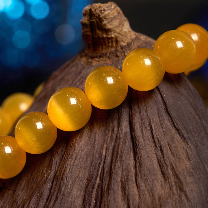 Buddha Stones Cat's Eye Chrysoberyl Flower Love Bracelet - image 17