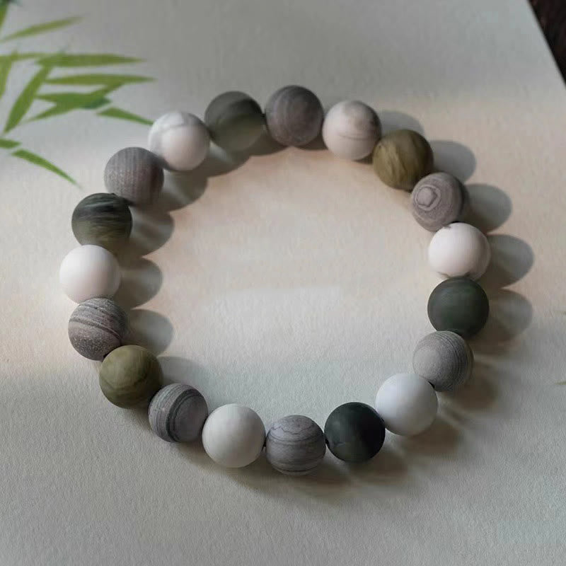 Buddha Stones White Turquoise Picasso Jasper Green Calcite Blessing Bracelet - image 4