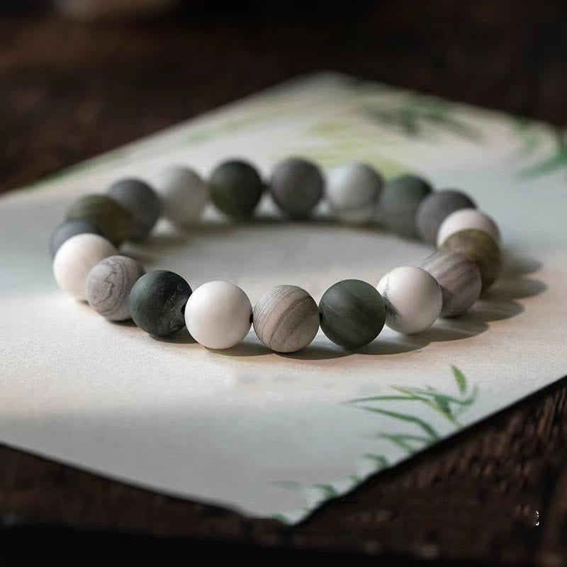 Buddha Stones White Turquoise Picasso Jasper Green Calcite Blessing Bracelet - image 9
