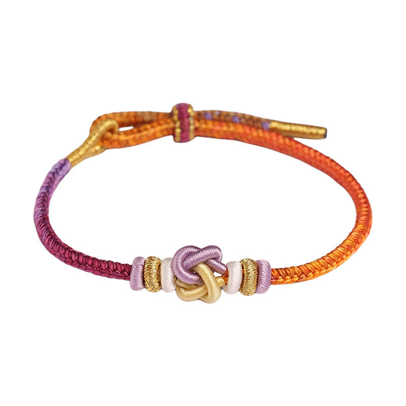 Buddha Stones Colorful String Heart Knot Protection Braided Bracelet - image 8