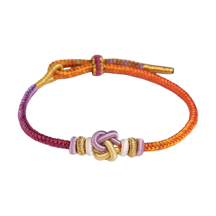 Buddha Stones Colorful String Heart Knot Protection Braided Bracelet - image 8