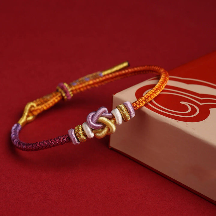 Buddha Stones Colorful String Heart Knot Protection Braided Bracelet - image 2