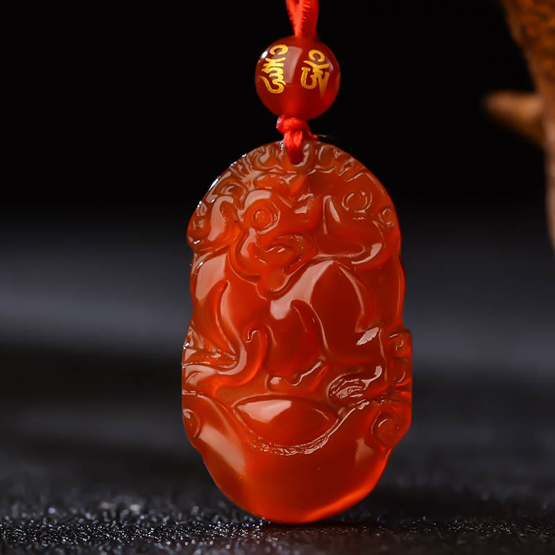 Buddha Stones Chinese Zodiac Red Agate Luck Necklace Pendant - Dog  - image 20