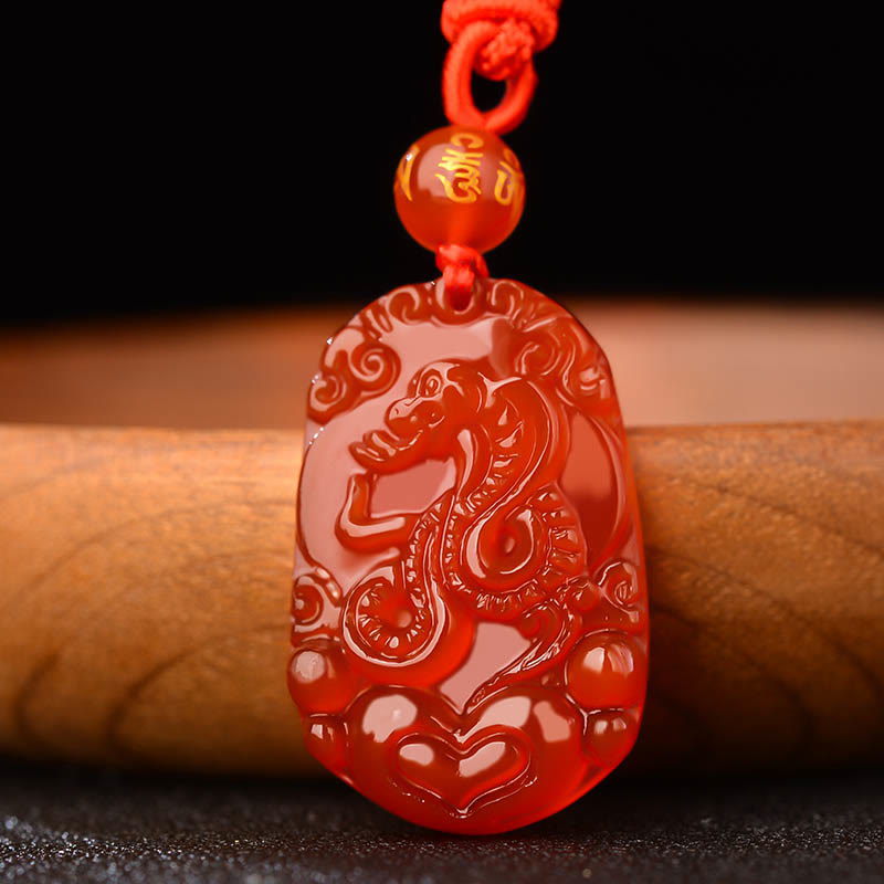 Buddha Stones Chinese Zodiac Red Agate Luck Necklace Pendant - image 2