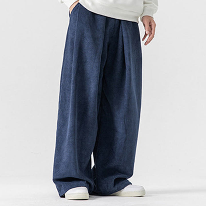 Buddha Stones Solid Color Corduroy Men's Wide Leg Pants With Pockets - image 30