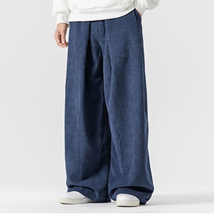 Buddha Stones Solid Color Corduroy Men's Wide Leg Pants With Pockets - image 31