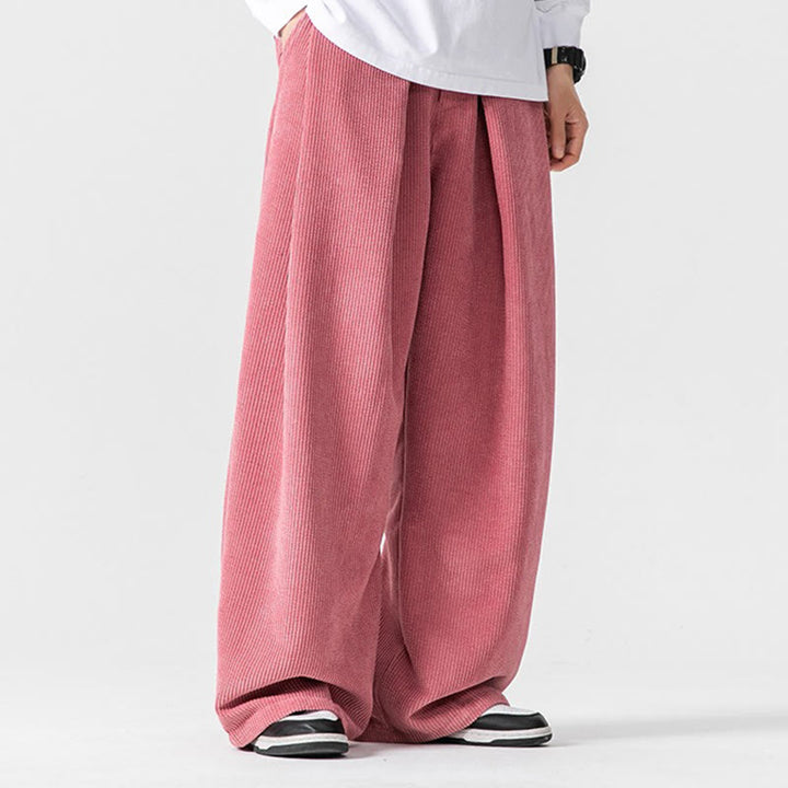 Buddha Stones Solid Color Corduroy Men's Wide Leg Pants With Pockets - image 37