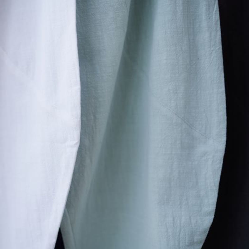 Buddha Stones Solid Color Cotton Ramie Linen Men's Elastic Waist Harem Pants With Pockets - image 30