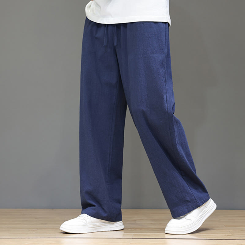 Buddha Stones Summer Men's Straight Leg Pants With Pockets - SteelBlue - US/UK/AU46，EU56 (5XL) - image 0