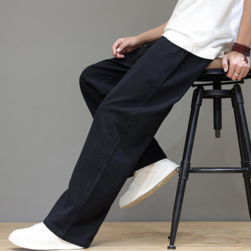 Buddha Stones Summer Men's Straight Leg Pants With Pockets - image 37