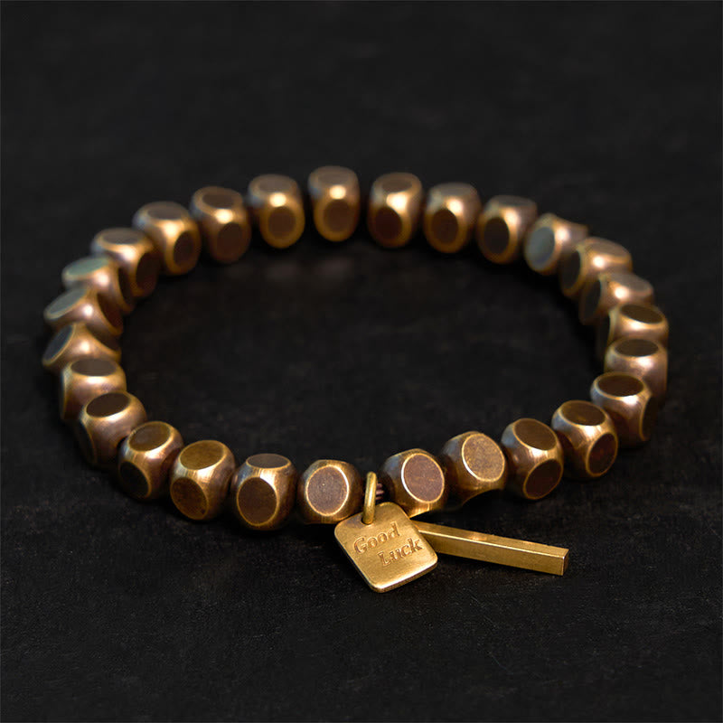 Buddha Stones Copper Good Luck Wealth Bracelet - Khaki Copper - 20-21cm - image 0