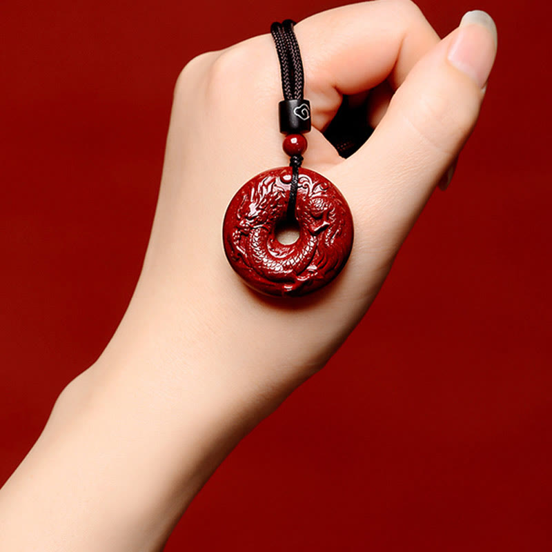 Buddha Stones Chinese Zodiac Cinnabar Peace Buckle Calm Necklace Pendant - image 24