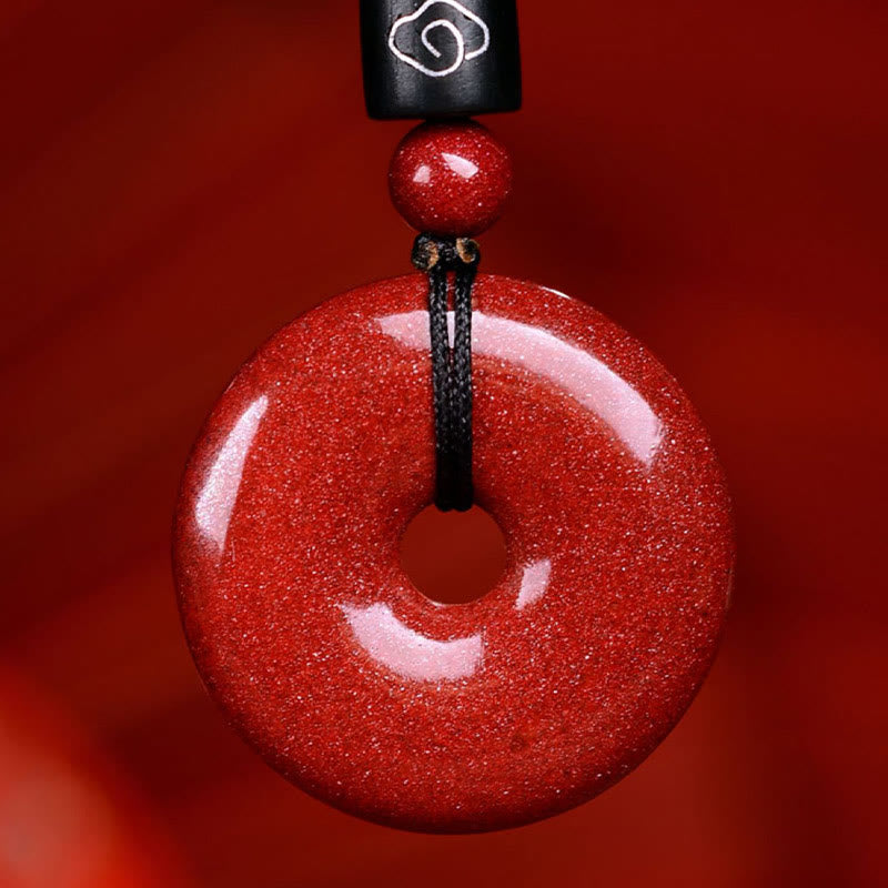 Buddha Stones Chinese Zodiac Cinnabar Peace Buckle Calm Necklace Pendant - image 3