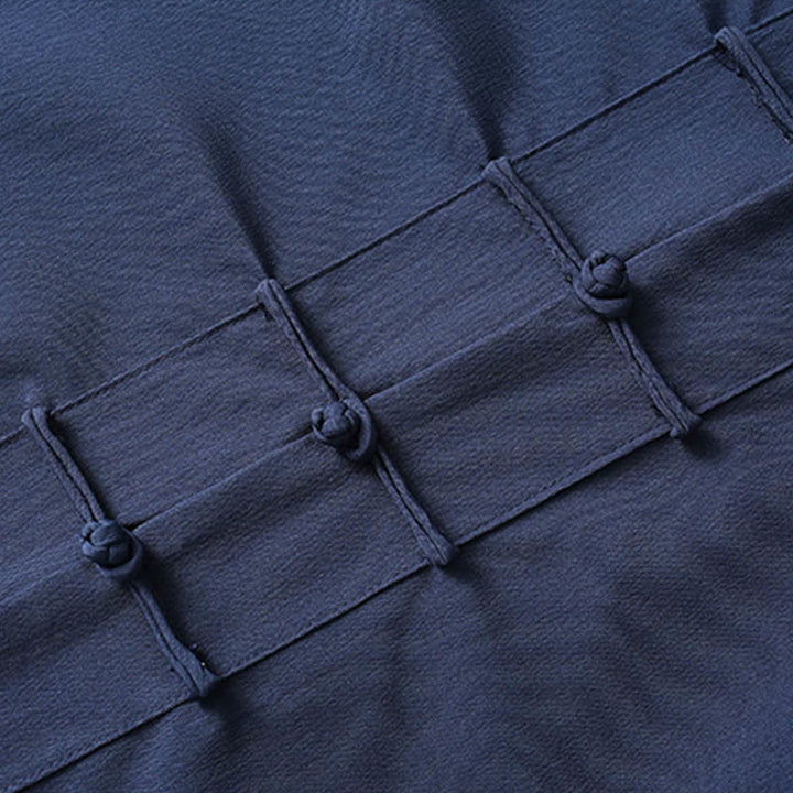 Buddha Stones 2Pcs Tang Suit Traditional Frog-Button Men's Long Sleeve Shirt Pants Clothing Set - image 3