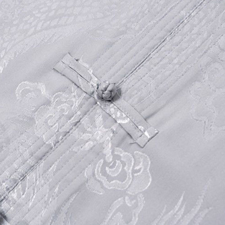 Buddha Stones 2Pcs Tang Suit Dragon Frog-Button Men's Long Sleeve Shirt Pants Clothing Set - image 9