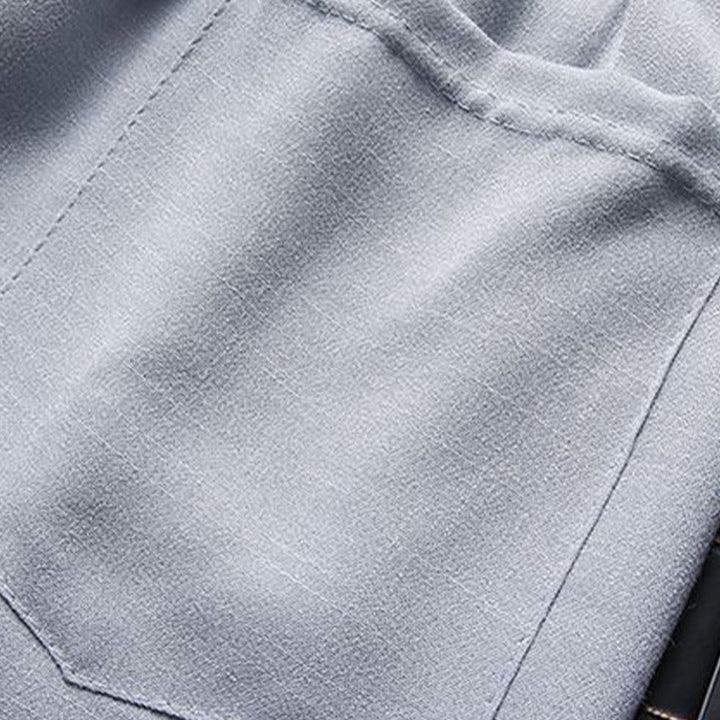 Buddha Stones 2Pcs Tang Suit Plain Color Frog-Button Men's Long Sleeve Shirt Pants Set - image 9