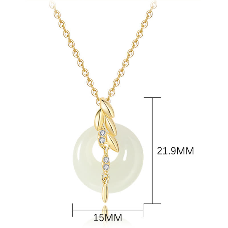 Buddha Stones Hetian Jade 925 Sterling Silver Wheat Luck Necklace Pendant - image 7