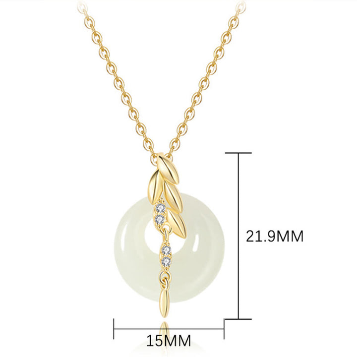 Buddha Stones Hetian Jade 925 Sterling Silver Wheat Luck Necklace Pendant - image 7