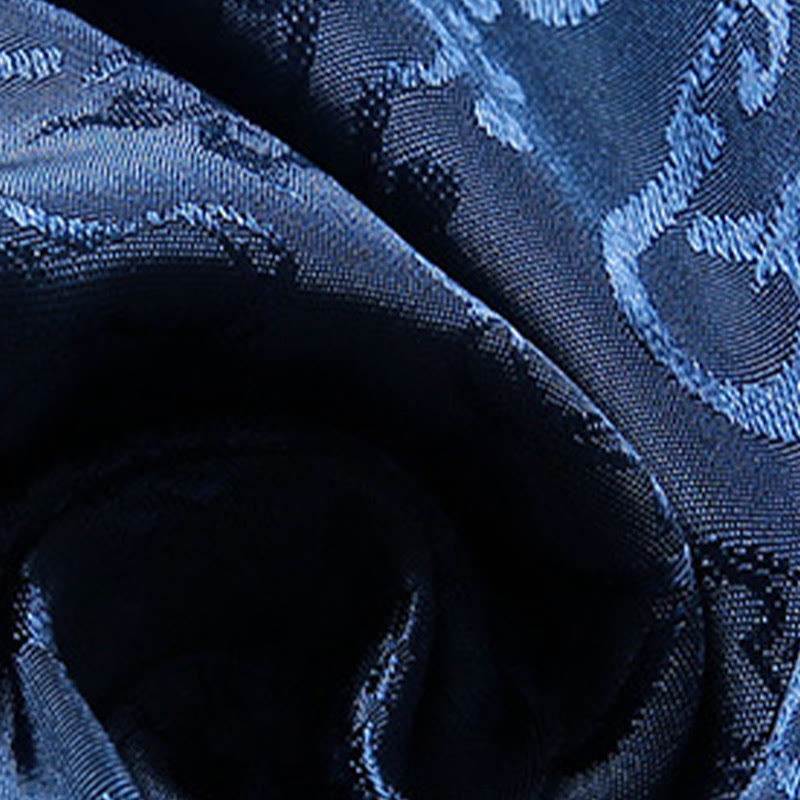 Buddha Stones Men's Frog-Button Tang Suit Koi Fish Pattern Long Sleeve Shirt With Pockets - image 8