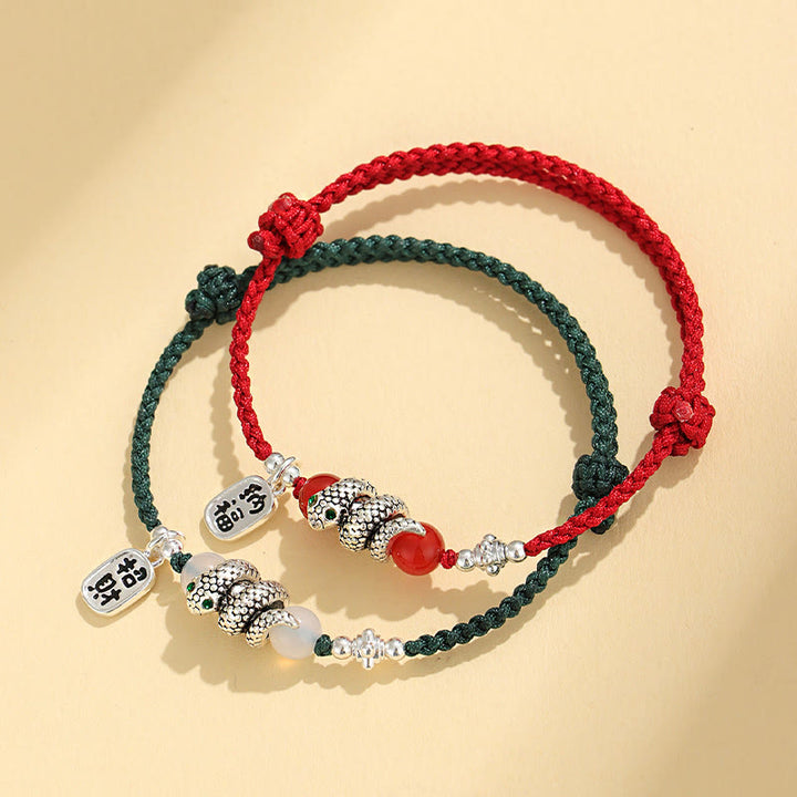 Buddha Stones Fu Character Agate Year Of The Snake Lucky Fortune Charm String Luck Bracelet - image 5
