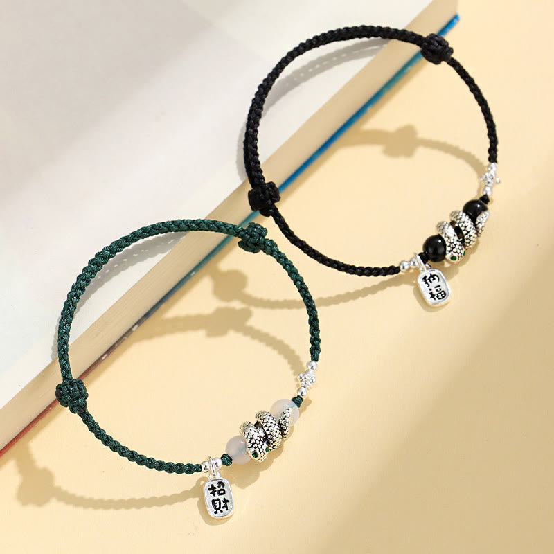 Buddha Stones Fu Character Agate Year Of The Snake Lucky Fortune Charm String Luck Bracelet - image 12