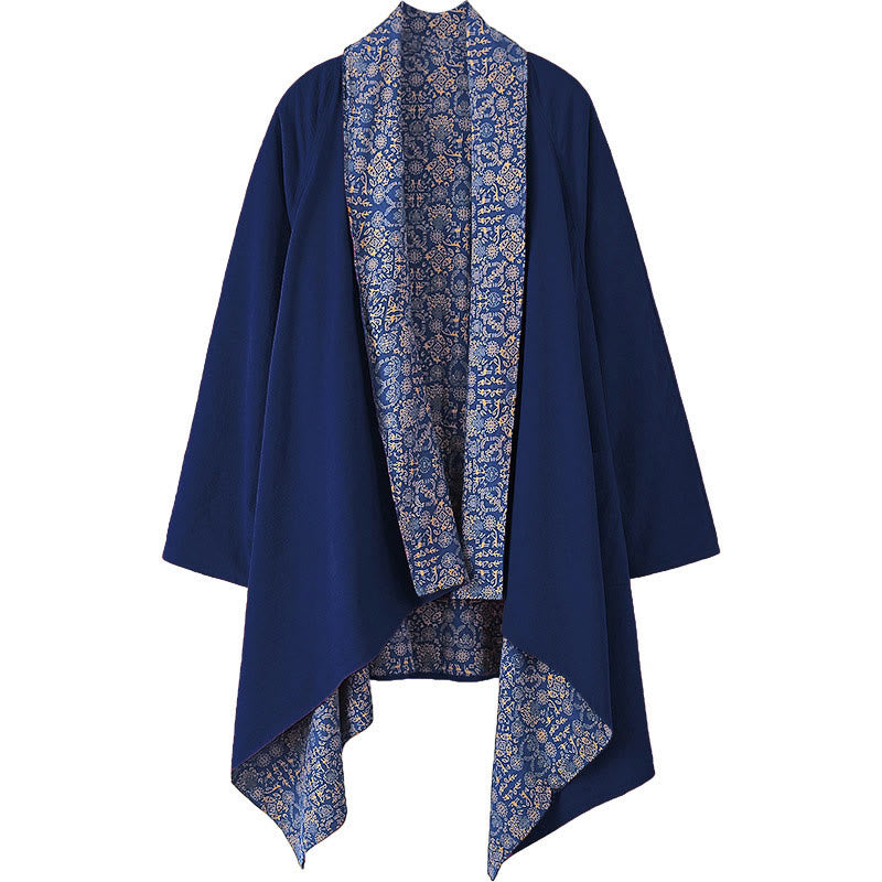 Buddha Stones Fall Men's Cotton Mid-length Coat Double-sided Jacket - image 3