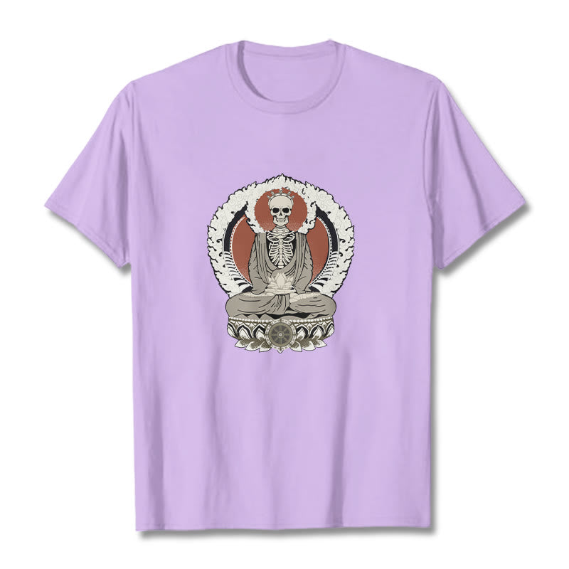Buddha Stones Skeleton Pattern Tee T-shirt - Plum - 2XL - image 16