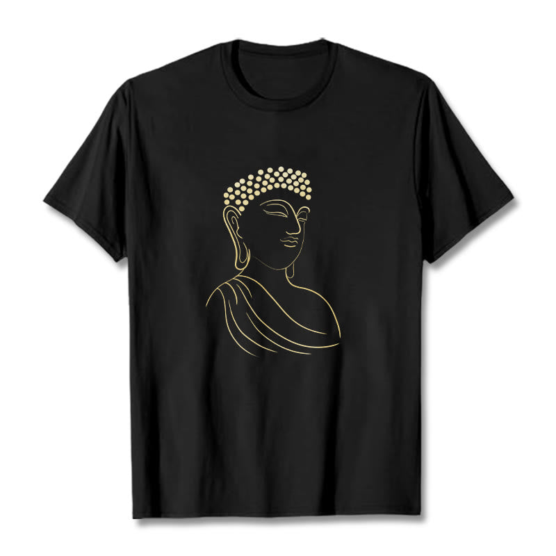 Buddha Stones Meditating Buddha Pattern Tee T-shirt - Black - 2XL - image 0