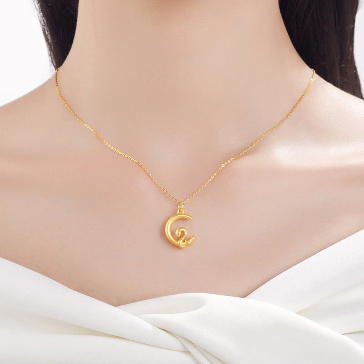 Buddha Stones 999 Gold Moon Year Of The Snake Luck Necklace Pendant - image 4
