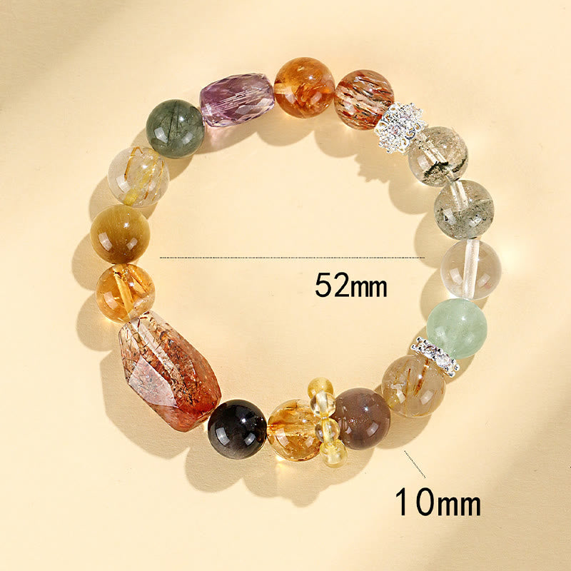 Buddha Stones Super Seven Crystal Topaz Obsidian Tiger Eye Positivity Bracelet - image 11