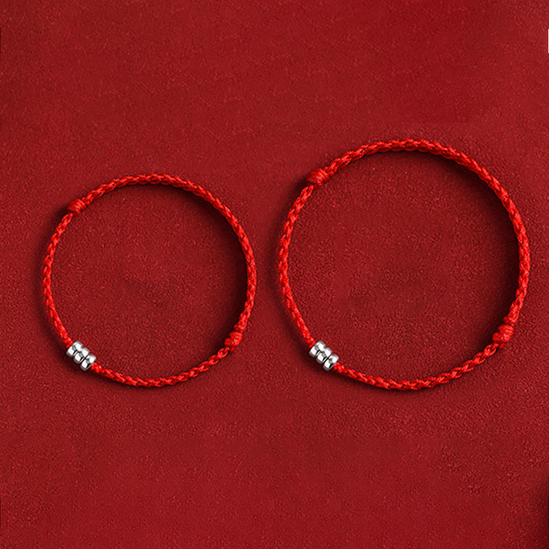 Buddha Stones 925 Sterling Silver Beads Protection Luck Braided Bracelet Anklet - image 11