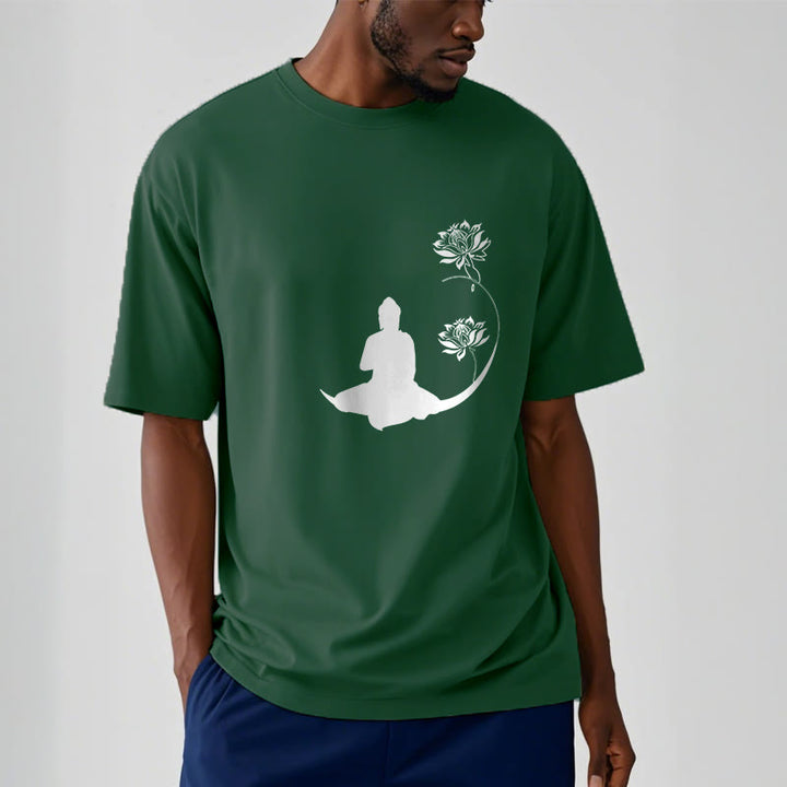 Buddha Stones Buddha Sitting With Lotus Flowers Pattern Pattern Tee T-shirt - image 11