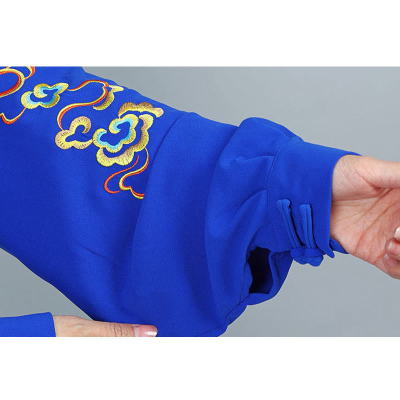 Buddha Stones 2Pcs Fall Colorful Auspicious Clouds Tai Chi Meditation Qigong Zen Practice Unisex Cotton Clothing Set - image 14