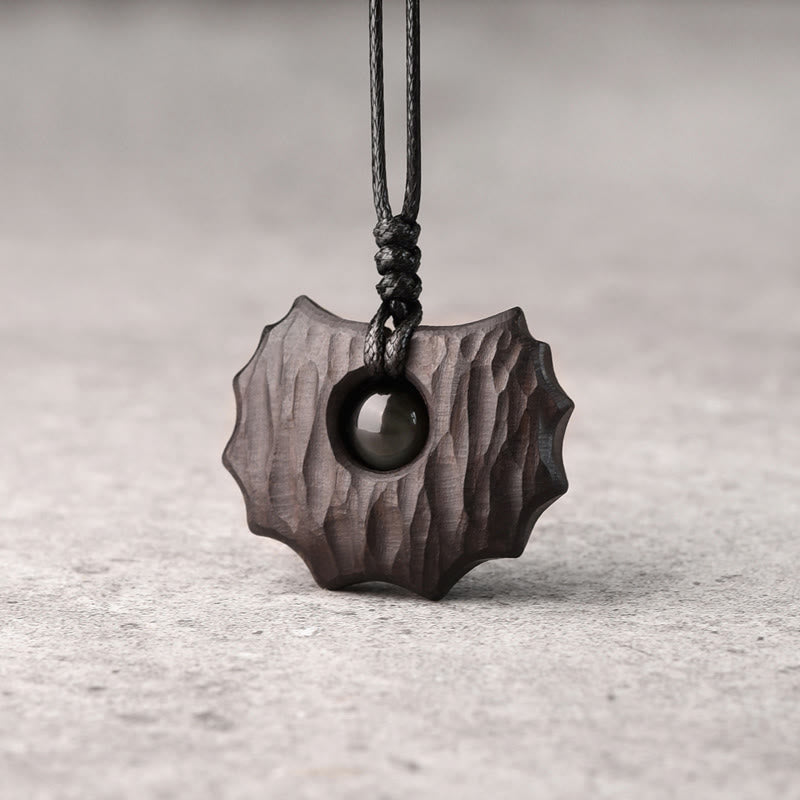 Buddha Stones Ebony Wood Obsidian Irregular Shape Peace Calm Necklace Pendant - Ebony Wood Obsidian (Irregular) - image 0