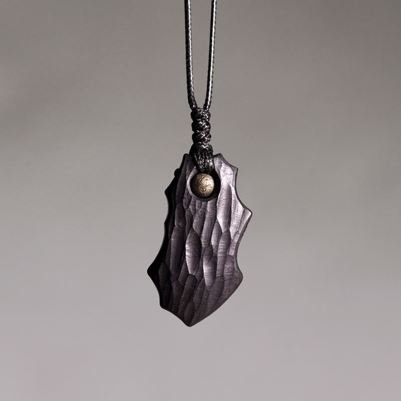 Buddha Stones Ebony Wood Irregular Shape Copper Bead Peace Calm Necklace Pendant - Ebony Wood Cooper (Irregular) - image 0
