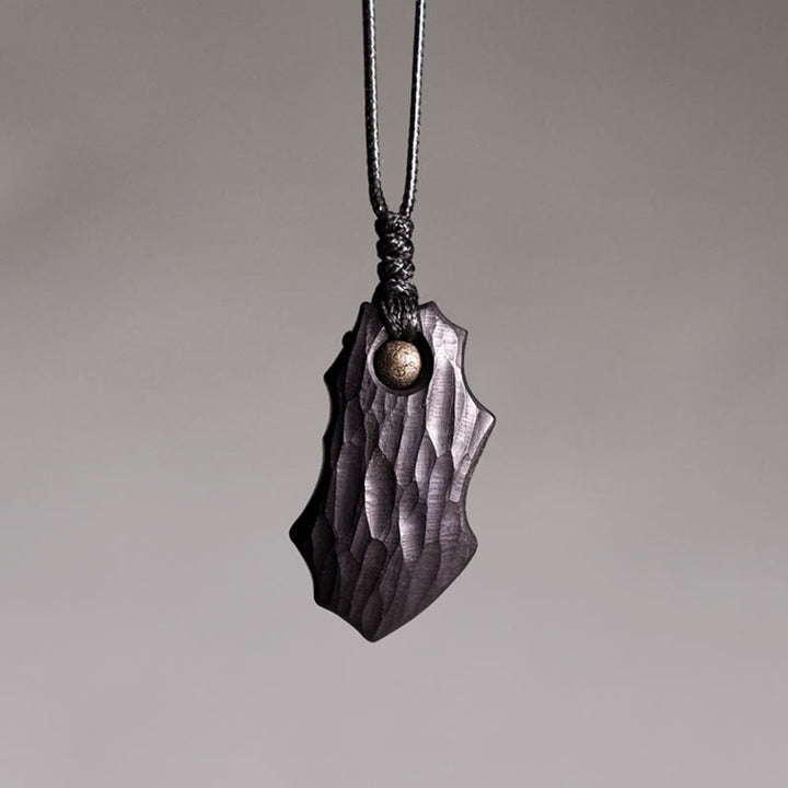 Buddha Stones Ebony Wood Irregular Shape Copper Bead Peace Calm Necklace Pendant - Ebony Wood Cooper (Irregular) - image 0