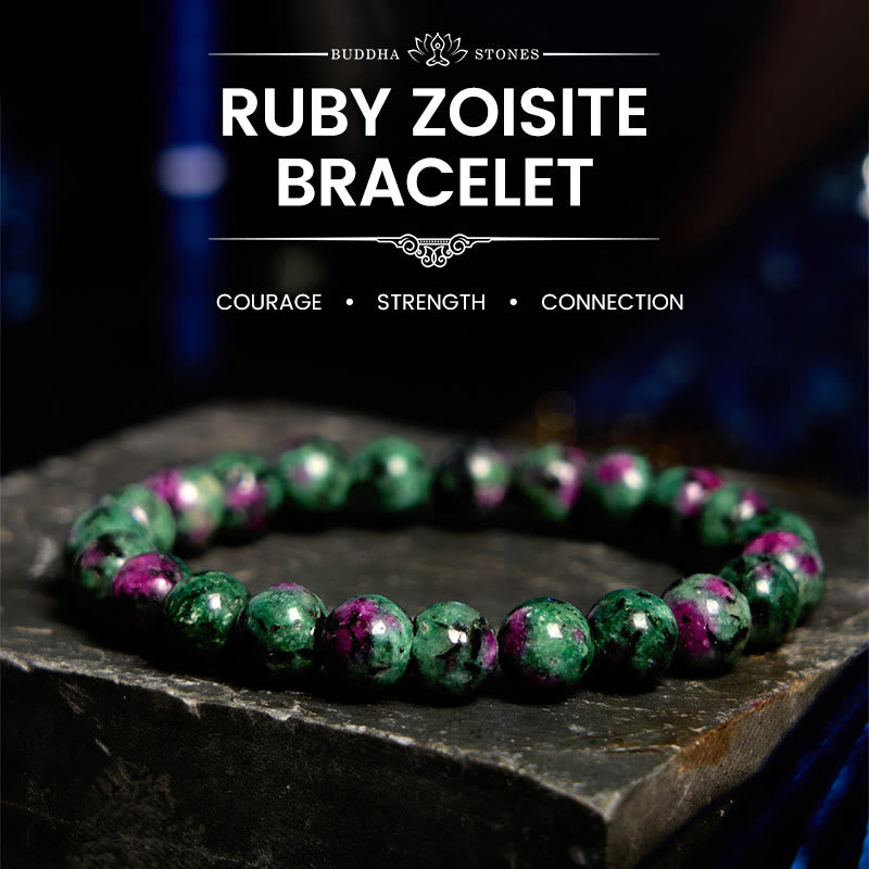 Buddha Stones Ruby Zoisite Connection Bracelet - Ruby Zoisite(Wrist Circumference: 14-15cm) - image 0