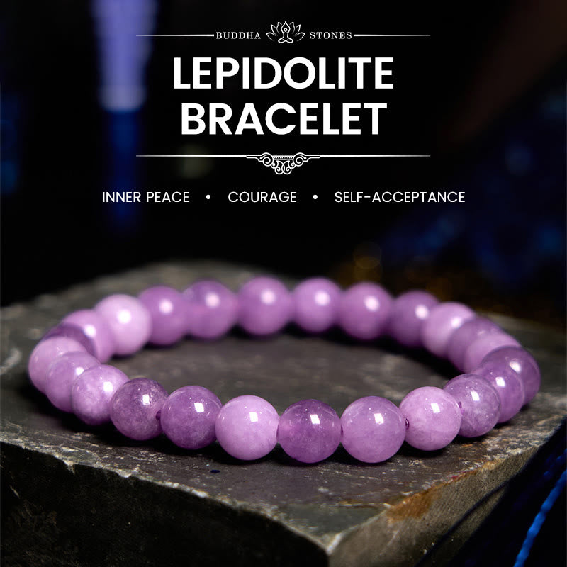 Buddha Stones Lepidolite Inner Peace Bracelet - Lepidolite(Wrist Circumference: 14-15cm) - image 0