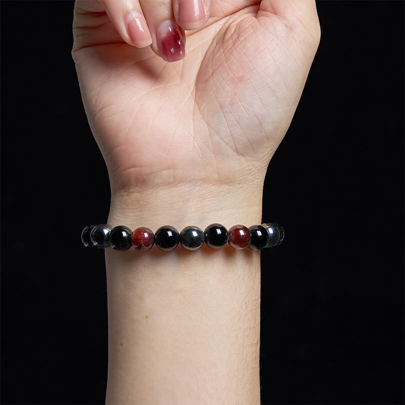 Buddha Stones Natural Tiger's Eye Obsidian Hematite Positive Powerful Bracelet - image 13