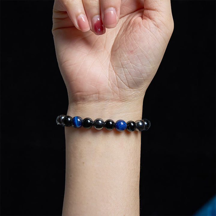 Buddha Stones Natural Tiger's Eye Obsidian Hematite Positive Powerful Bracelet - image 32