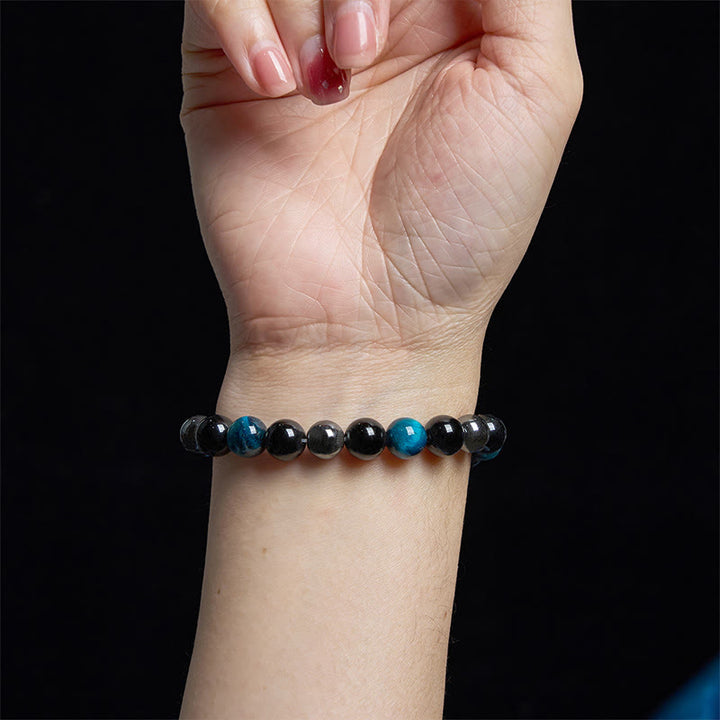 Buddha Stones Natural Tiger's Eye Obsidian Hematite Positive Powerful Bracelet - image 43
