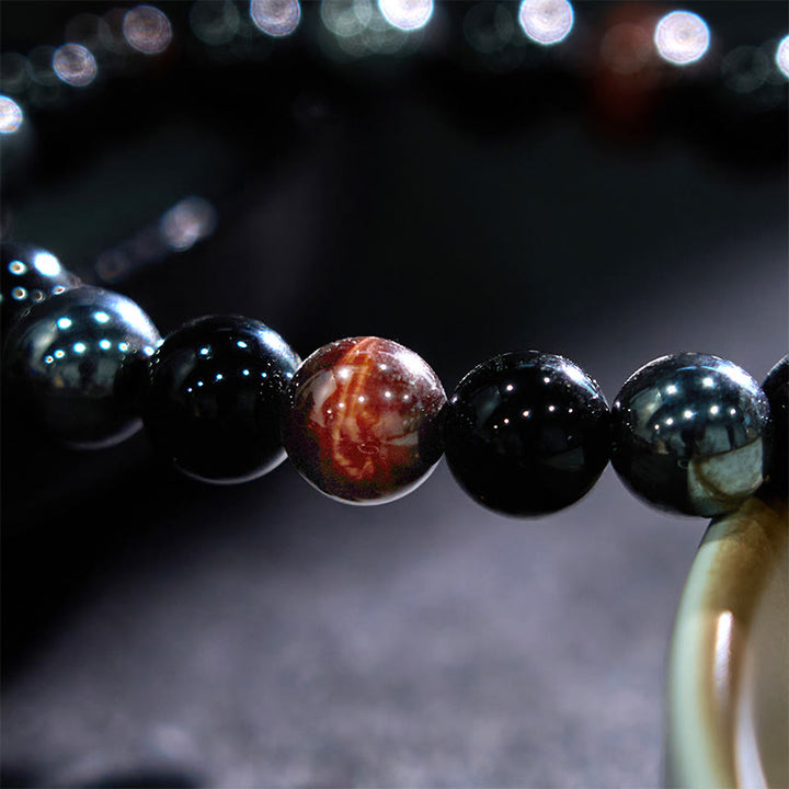 Buddha Stones Natural Tiger's Eye Obsidian Hematite Positive Powerful Bracelet - image 18