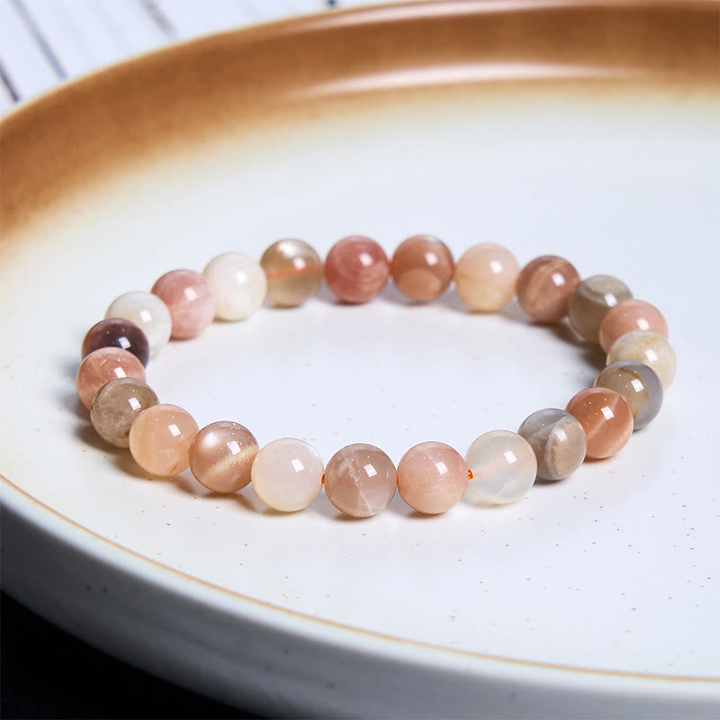 Buddha Stone Peach Moonstone Healing Bracelet - image 9