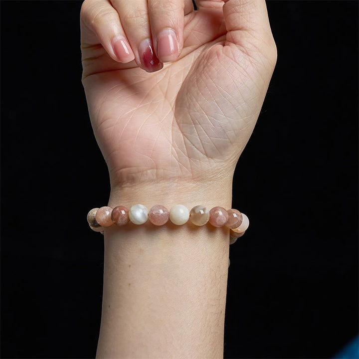 Buddha Stone Peach Moonstone Healing Bracelet - image 5