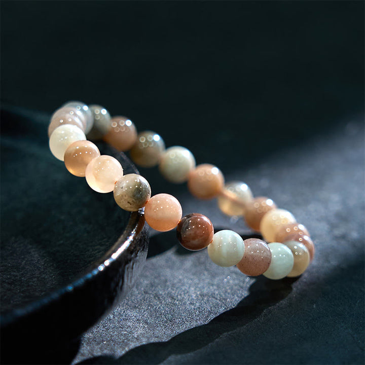 Buddha Stone Peach Moonstone Healing Bracelet - image 8