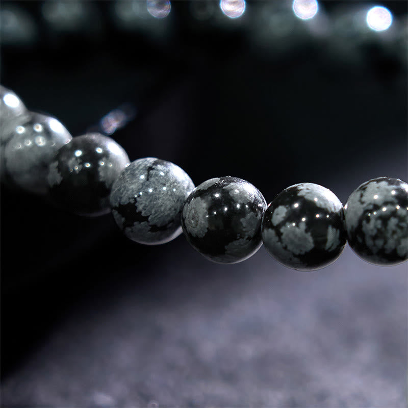 Buddha Stone Snowflake Obsidian Balance Bracelet - image 7