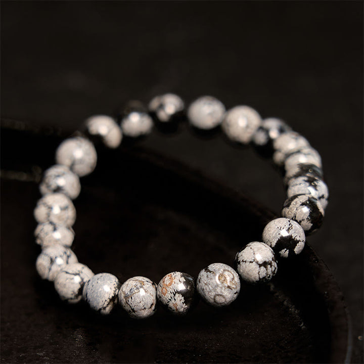 Buddha Stone Snowflake Obsidian Balance Bracelet - image 2