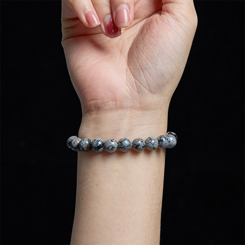 Buddha Stone Snowflake Obsidian Balance Bracelet - image 4